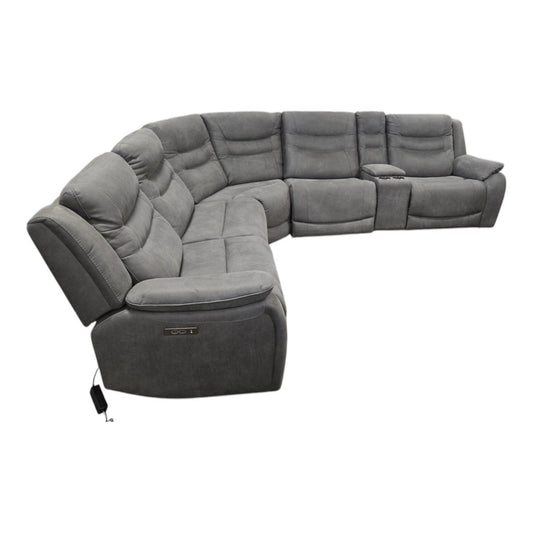 Kelsee Fabric Power Reclining Sectional with Power Headrests - Like New - (ID L92814) - available at Alpine Outlets in Denver