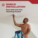 Kidde smoke alarm twist-and-click ceiling mounting installation