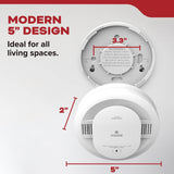 Kidde battery-powered smoke alarm dimensions: 5 inches wide and 2 inches deep