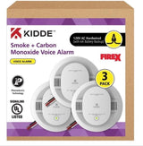 Kidde 900-CUAR-V retail package containing three smoke and CO alarms