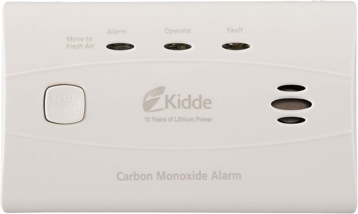 Kidde C3010 carbon monoxide alarm, front view without digital display