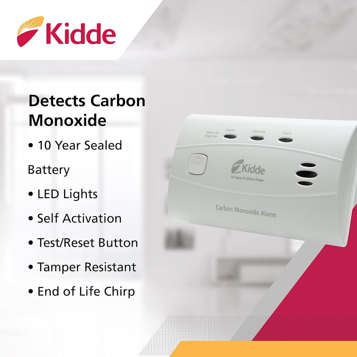 Kidde C3010 sealed-battery and control features