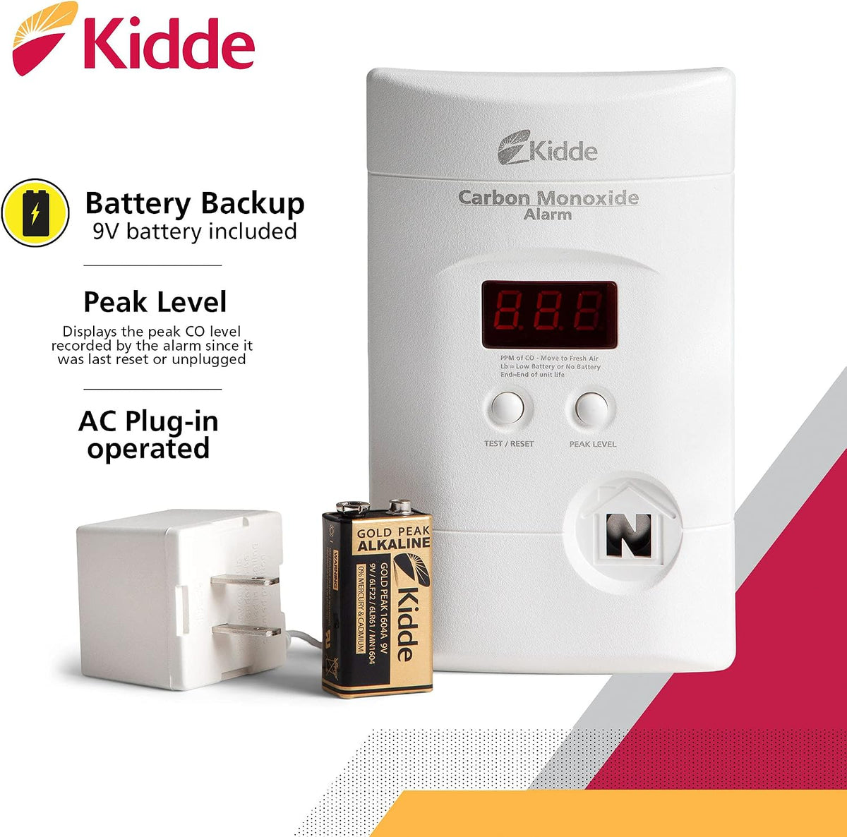 Kidde KN-COPP-3 plug-in power and included 9V backup battery