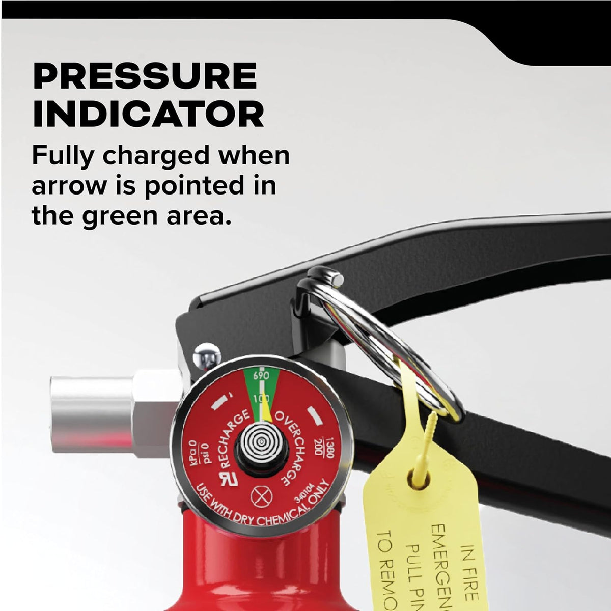 Pro 110 pressure indicator and metal handle close-up
