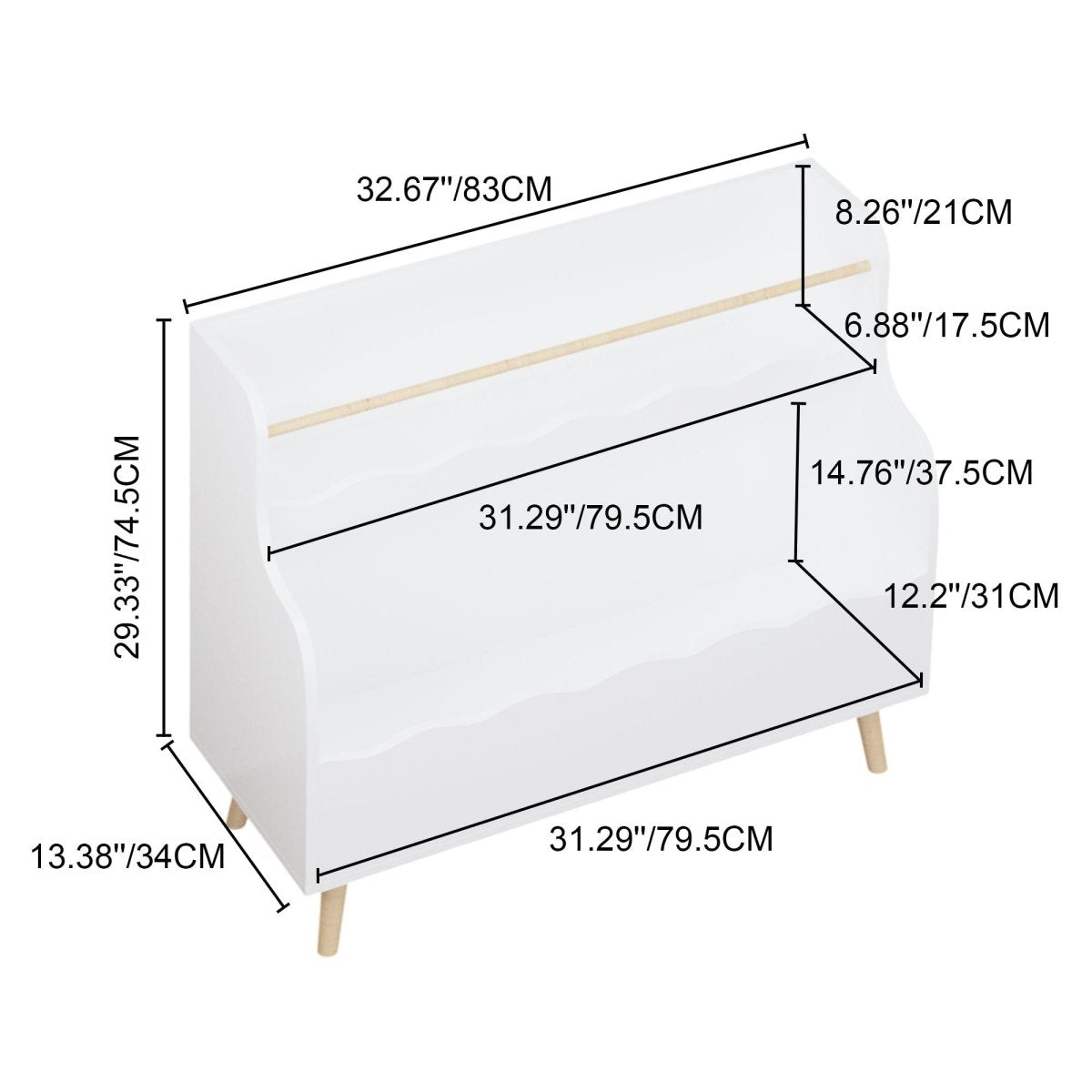 Kids Bookcase, Children Book Organizer Toy Storage Cabinet - White - Bookcases available at Alpine Outlets in Denver
