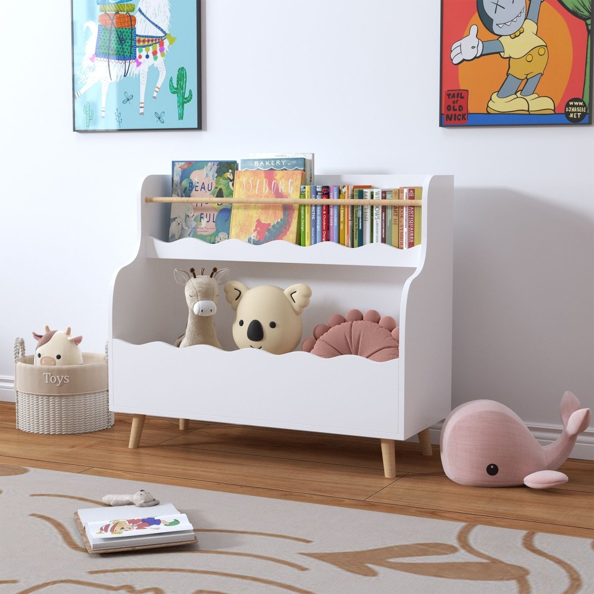 Kids Bookcase, Children Book Organizer Toy Storage Cabinet - White - Bookcases available at Alpine Outlets in Denver