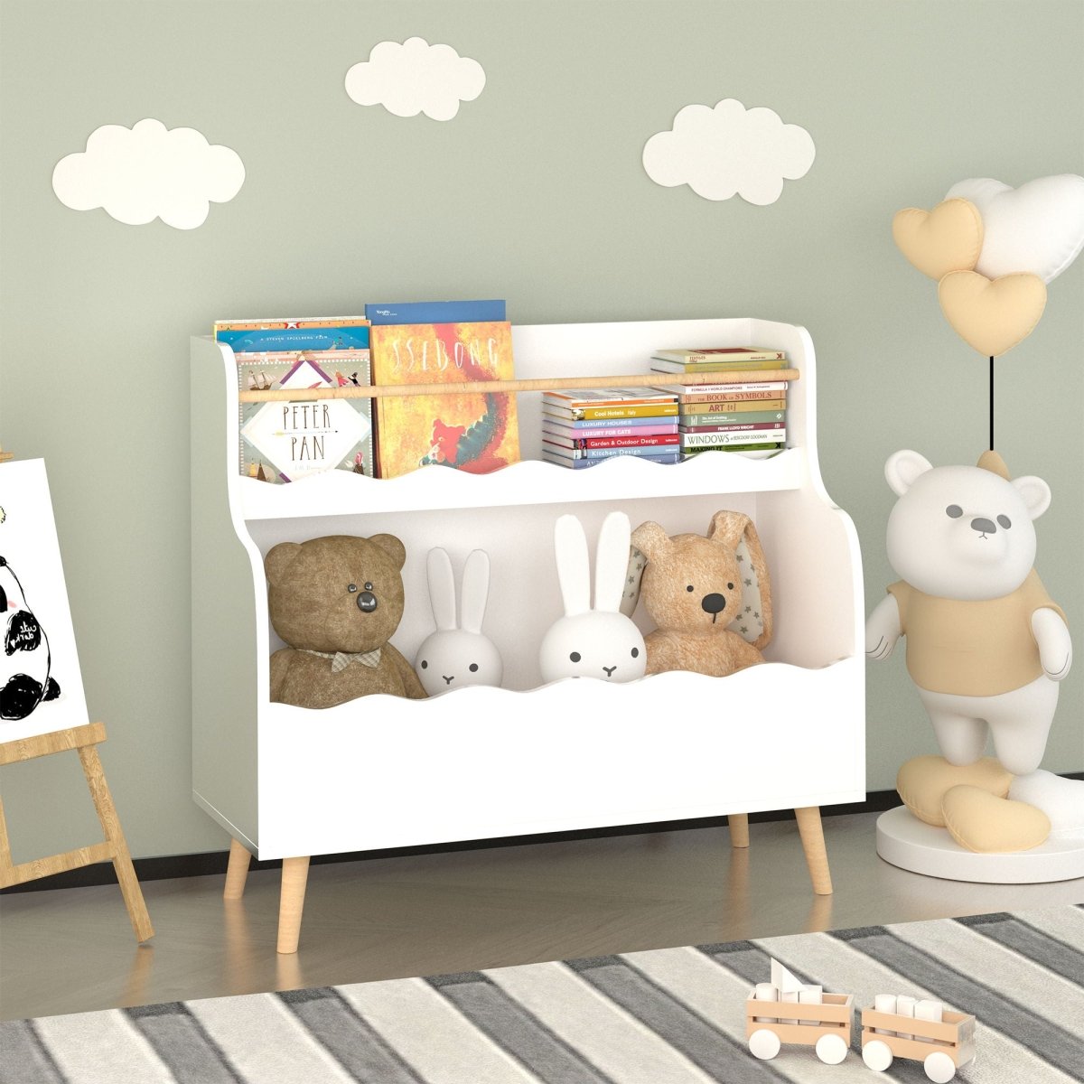 Kids Bookcase, Children Book Organizer Toy Storage Cabinet - White - Bookcases available at Alpine Outlets in Denver