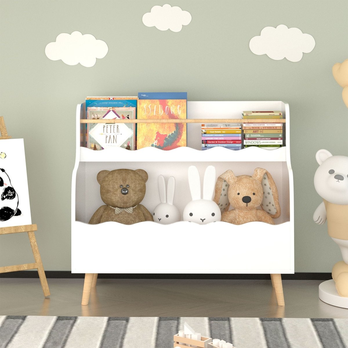 Kids Bookcase, Children Book Organizer Toy Storage Cabinet - White - Bookcases available at Alpine Outlets in Denver
