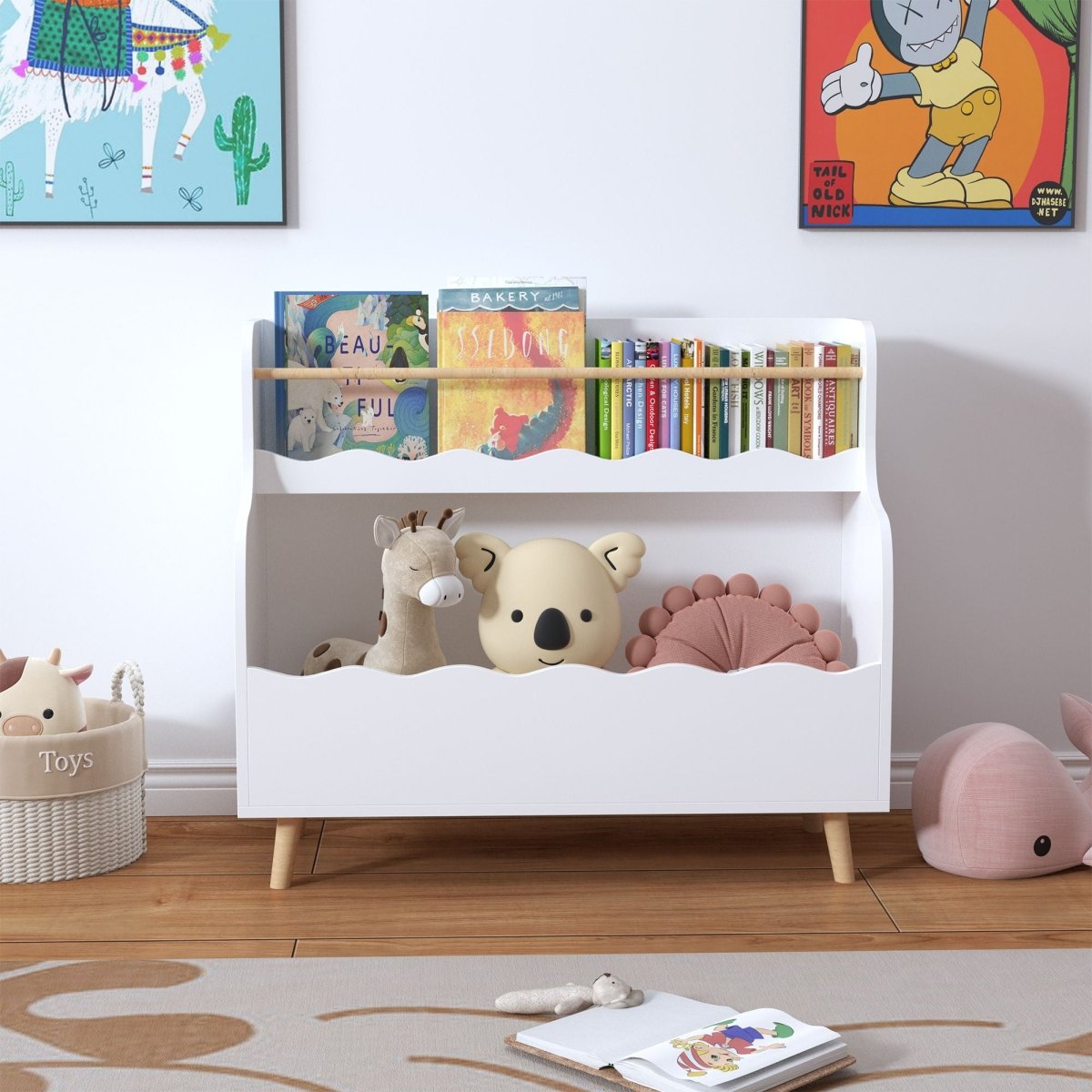 Kids Bookcase, Children Book Organizer Toy Storage Cabinet - White - Bookcases available at Alpine Outlets in Denver