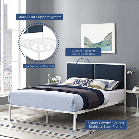 King Upholstered Fabric and Steel Platform Bed - Platform Bed available at Alpine Outlets in Denver
