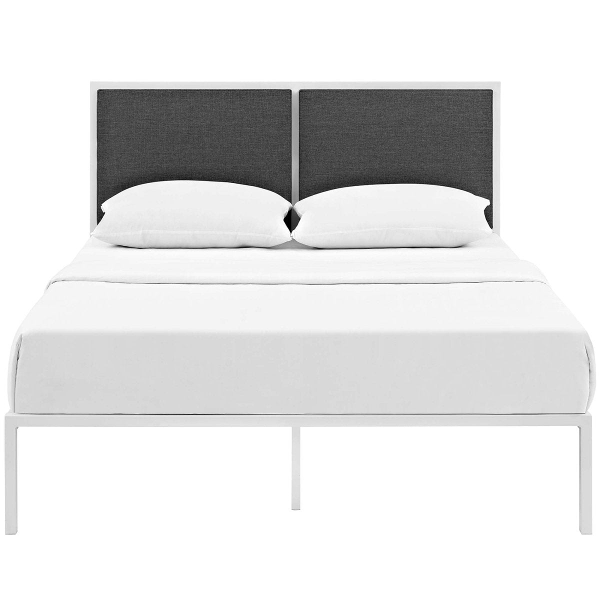 King Upholstered Fabric and Steel Platform Bed - Platform Bed available at Alpine Outlets in Denver
