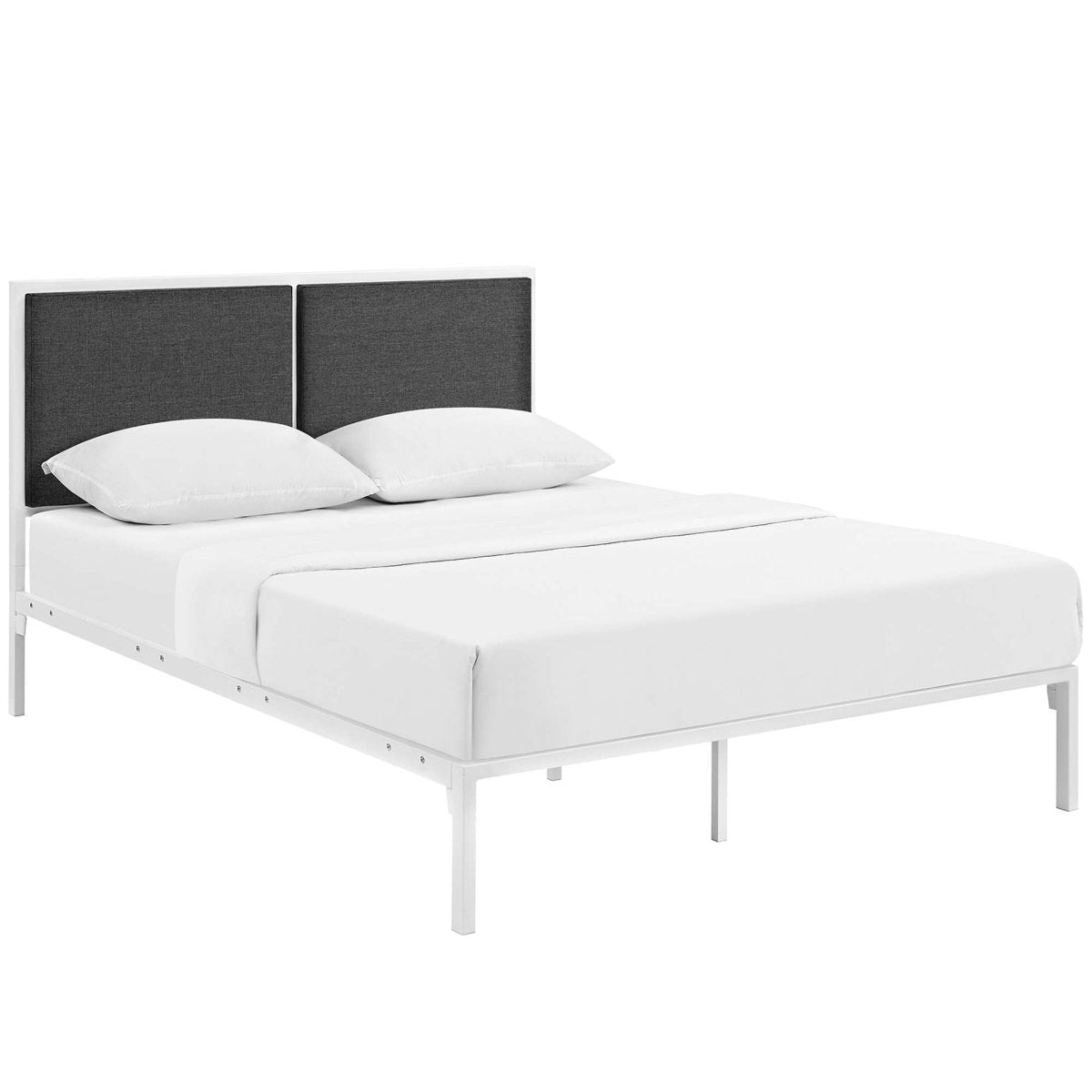 King Upholstered Fabric and Steel Platform Bed - Platform Bed available at Alpine Outlets in Denver