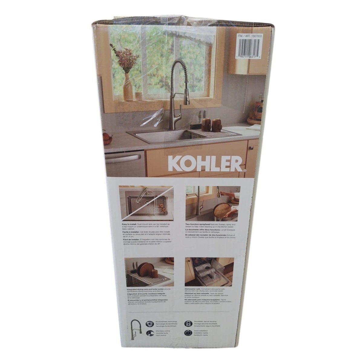 Kohler Pro - Function Kitchen Sink Kit - Stainless/Black Faucet (ID N209876) - Kitchen Fixtures available at Alpine Outlets in Denver