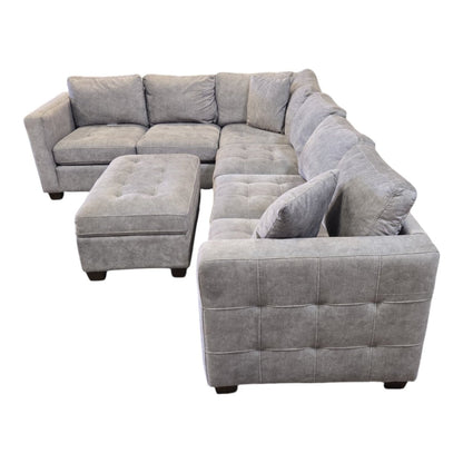 Kylie Fabric Sectional with Ottoman - Used Like New - (ID U7312) - available at Alpine Outlets in Denver