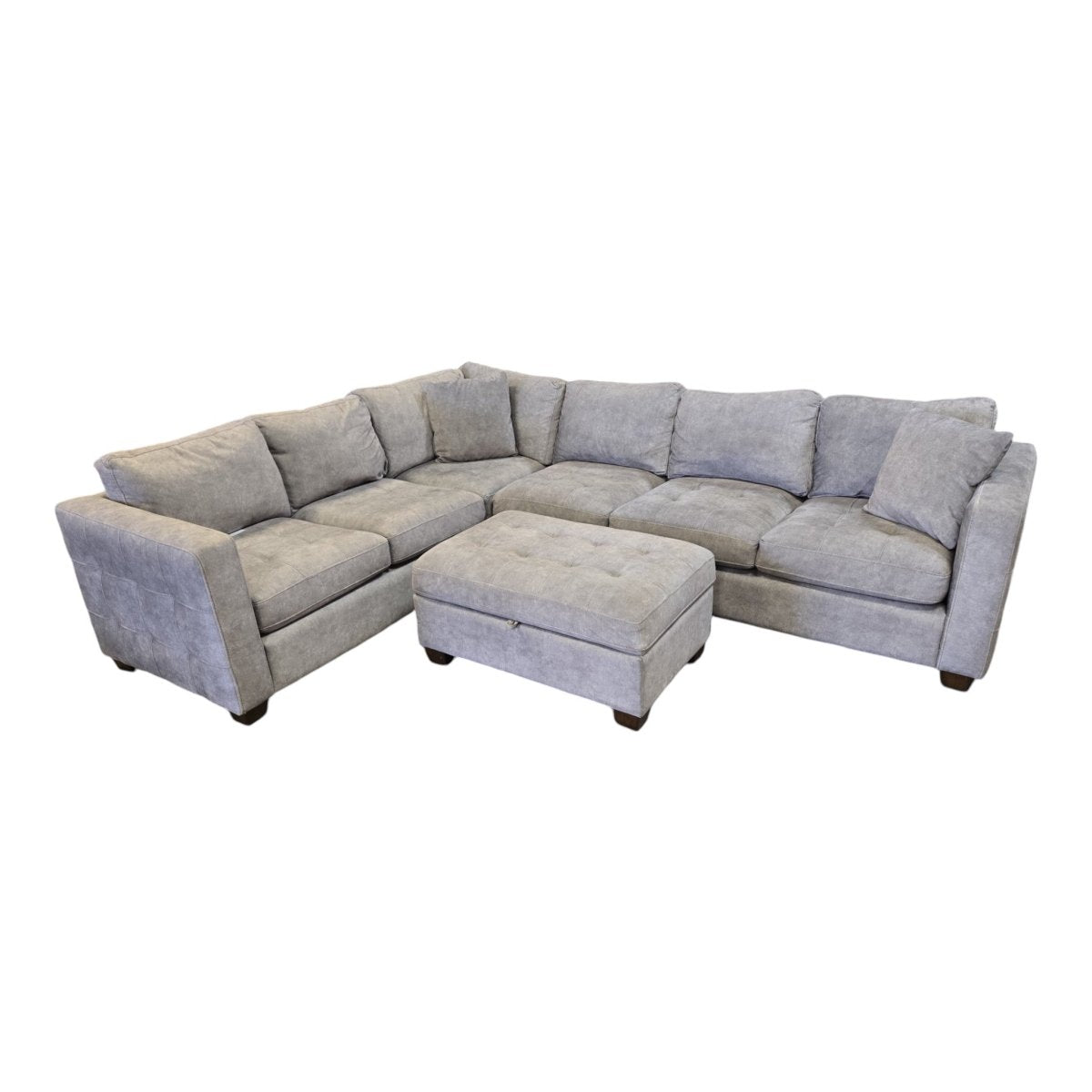 Kylie Fabric Sectional with Ottoman - Used Like New - (ID U7312) - available at Alpine Outlets in Denver