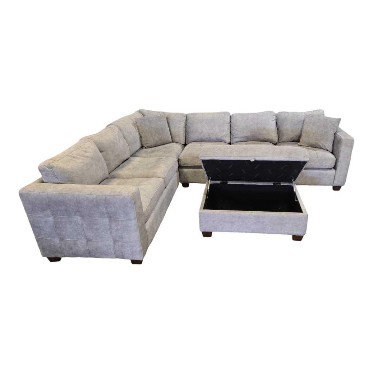 Kylie Fabric Sectional with Ottoman - Used Like New - (ID U7312) - available at Alpine Outlets in Denver