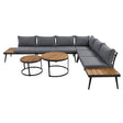 Large Outdoor L - Shaped Sectional with Cushions and Nesting Coffee Tables – Grey - Outdoor Furniture Sets available at Alpine Outlets in Denver