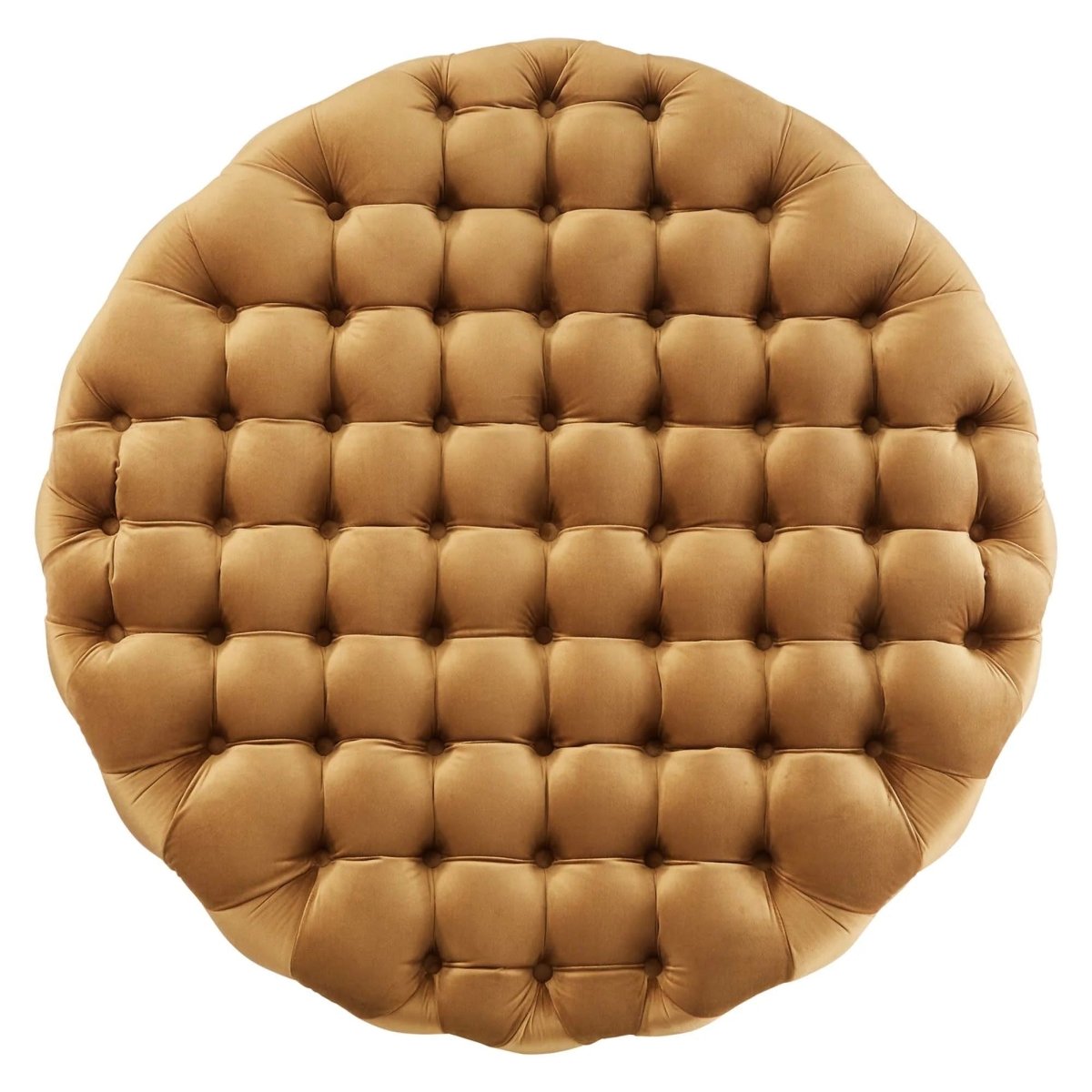 Large Round Tufted Velvet Ottoman – Upholstered 40 Inch - Ottomans available at Alpine Outlets in Denver
