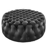 Large Round Tufted Velvet Ottoman – Upholstered 40 Inch - Ottomans available at Alpine Outlets in Denver