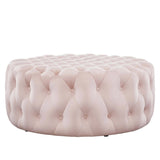 Large Round Tufted Velvet Ottoman – Upholstered 40 Inch - Ottomans available at Alpine Outlets in Denver