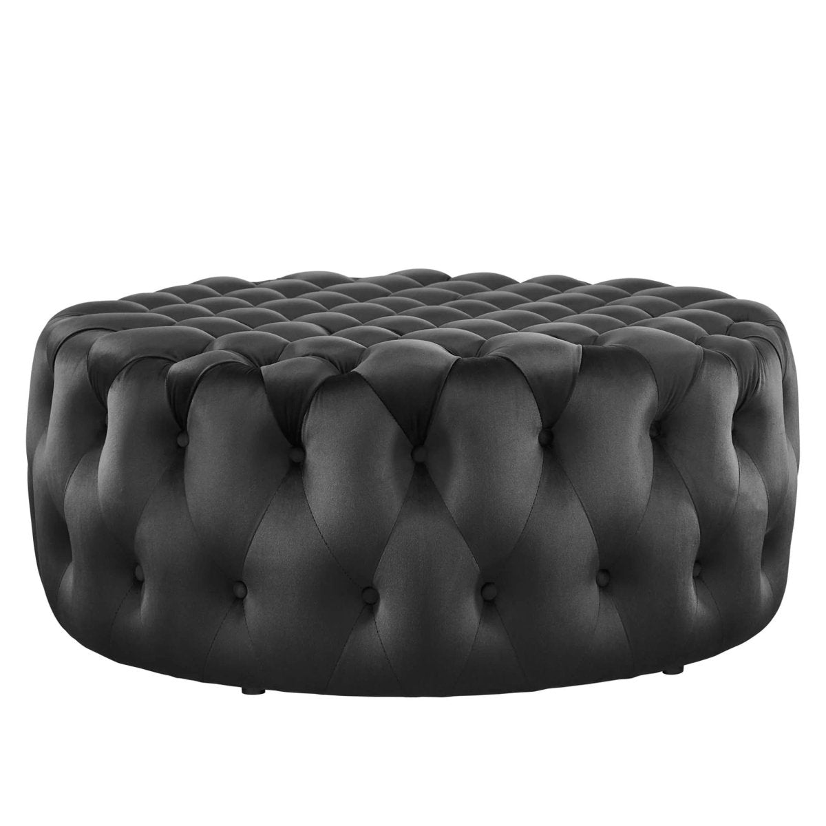 Large Round Tufted Velvet Ottoman – Upholstered 40 Inch - Ottomans available at Alpine Outlets in Denver