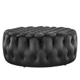 Large Round Tufted Velvet Ottoman – Upholstered 40 Inch - Ottomans available at Alpine Outlets in Denver