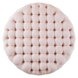 Large Round Tufted Velvet Ottoman – Upholstered 40 Inch - Ottomans available at Alpine Outlets in Denver