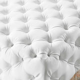 Large Square Tufted Faux Leather Ottoman – Upholstered 39 Inch - Ottomans available at Alpine Outlets in Denver