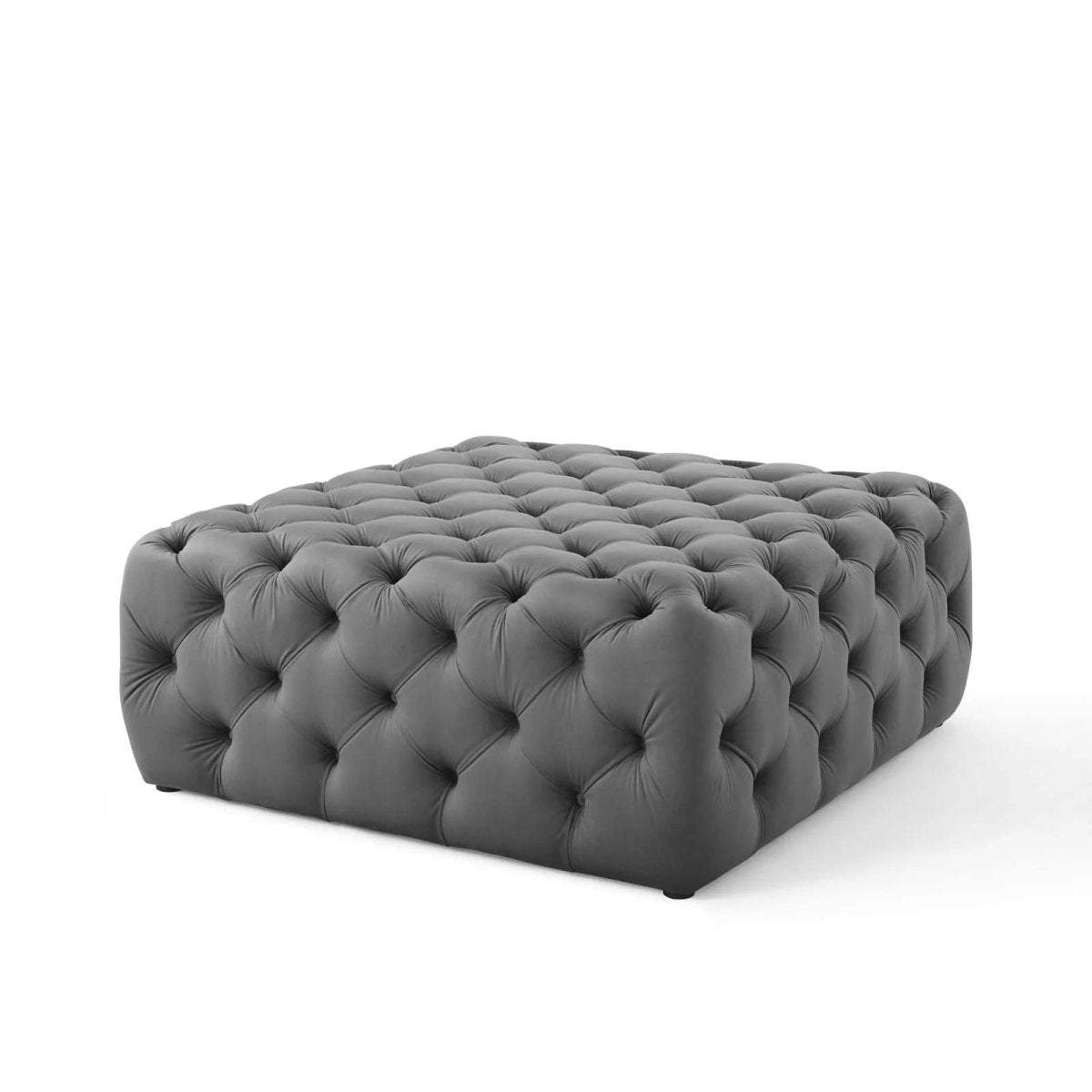 Large Square Tufted Velvet Ottoman – Upholstered 39 Inch - Ottomans available at Alpine Outlets in Denver