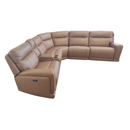 Lauretta 6 - Piece Leather Power Reclining Sectional (ID L345678) - Furniture available at Alpine Outlets in Denver