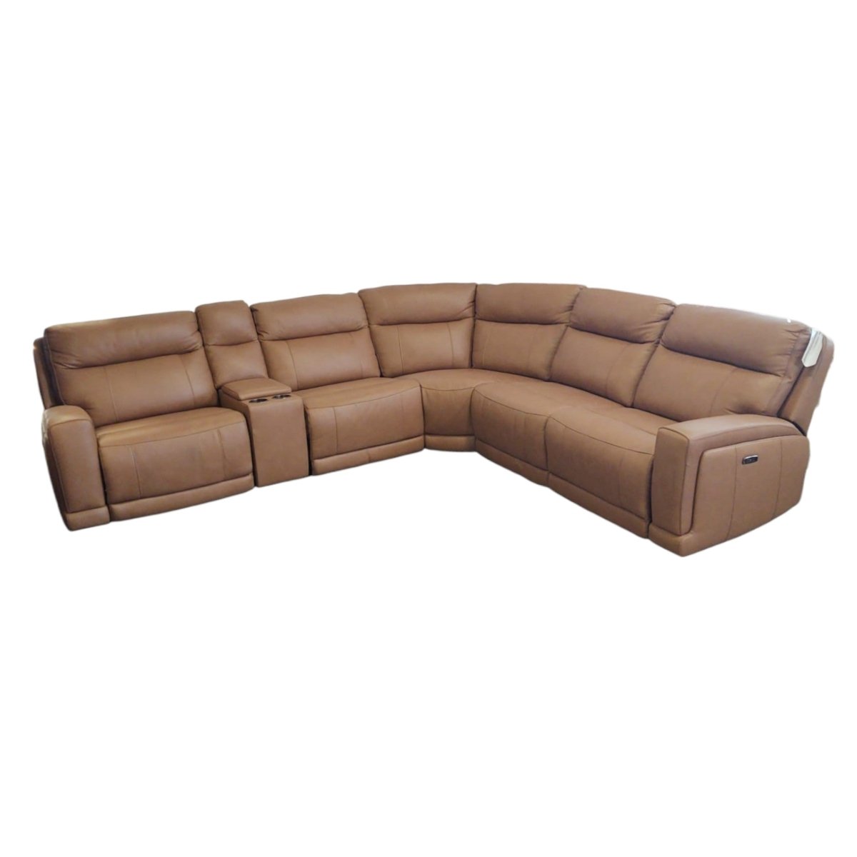 Lauretta 6 - Piece Leather Power Reclining Sectional (ID L345678) - Furniture available at Alpine Outlets in Denver