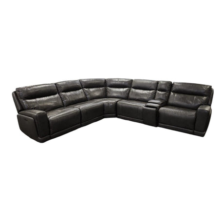 Lauretta 6 - Piece Leather Power Reclining Sectional with Power Headrests - available at Alpine Outlets in Denver