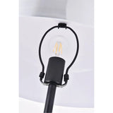 Exemplar 63 inch 40 watt Brushed Nickel and Black with White Marble Floor lamp Portable Light in Burnished Nickel