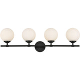 Ansley 33 Inch 4 Light Black Bathroom Vanity Wall Sconce