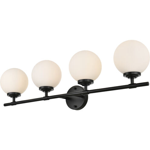 Ansley 33 Inch 4 Light Black Bathroom Vanity Wall Sconce