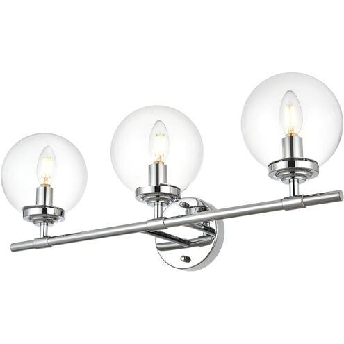 Ingrid 24 Inch 3 Light Chrome Bathroom Vanity Wall Sconce