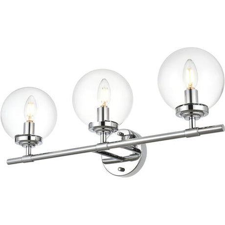 Ingrid 24 Inch 3 Light Chrome Bathroom Vanity Wall Sconce