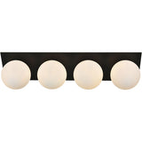 Jillian 29 Inch 4 Light Black Bathroom Vanity Wall Sconce