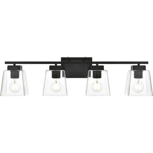 Merrick 32 Inch 4 Light Black Bathroom Vanity Wall Sconce