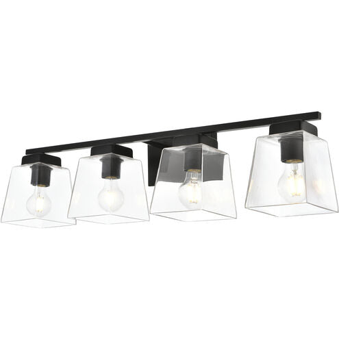Merrick 32 Inch 4 Light Black Bathroom Vanity Wall Sconce