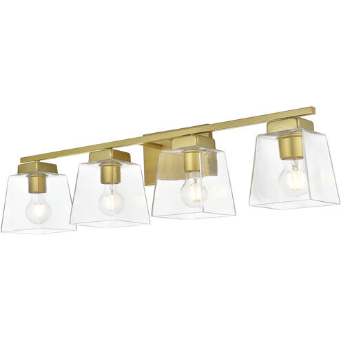 Merrick 32 Inch 4 Light Brass Bathroom Vanity Wall Sconce
