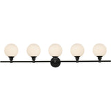 Cordelia 47 Inch 5 Light Black Bathroom Vanity Wall Sconce
