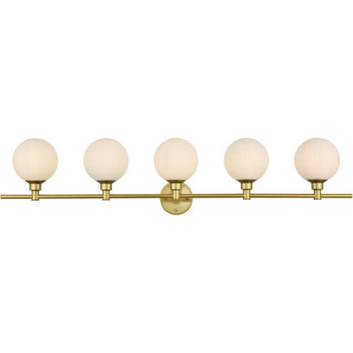 Cordelia 47 Inch 5 Light Brass Bathroom Vanity Wall Sconce