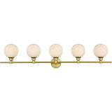 Cordelia 47 Inch 5 Light Brass Bathroom Vanity Wall Sconce