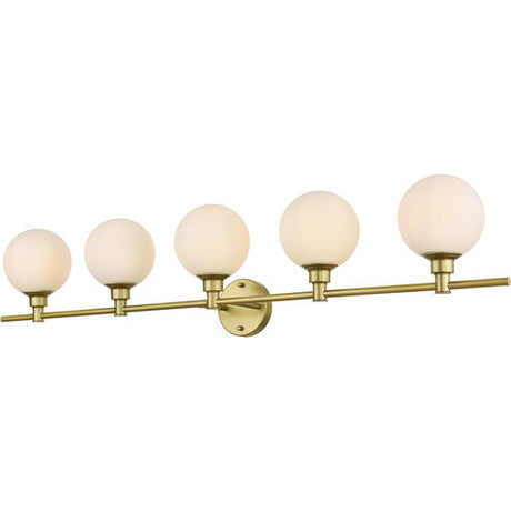 Cordelia 47 Inch 5 Light Brass Bathroom Vanity Wall Sconce