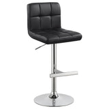 Lenny Black Faux Leather Adjustable Bar Stool, Set of 2 - Bar Stools available at Alpine Outlets in Denver