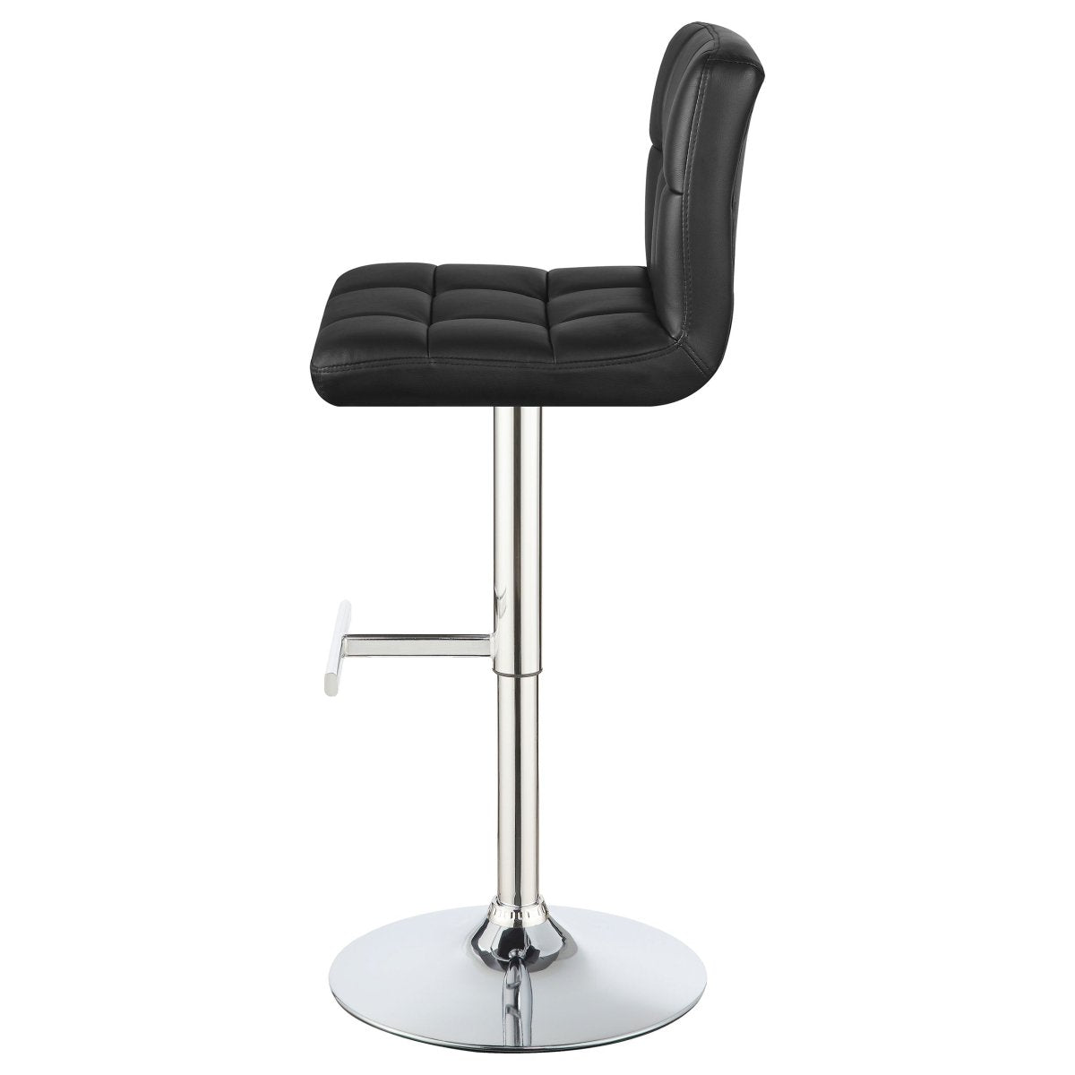 Lenny Black Faux Leather Adjustable Bar Stool, Set of 2 - Bar Stools available at Alpine Outlets in Denver