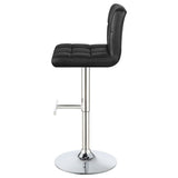 Lenny Black Faux Leather Adjustable Bar Stool, Set of 2 - Bar Stools available at Alpine Outlets in Denver