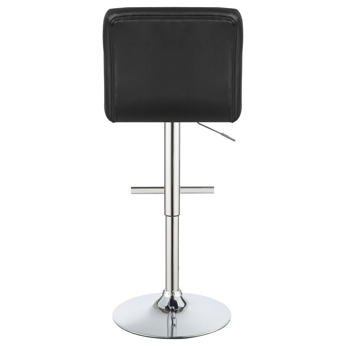 Lenny Black Faux Leather Adjustable Bar Stool, Set of 2 - Bar Stools available at Alpine Outlets in Denver