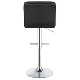 Lenny Black Faux Leather Adjustable Bar Stool, Set of 2 - Bar Stools available at Alpine Outlets in Denver